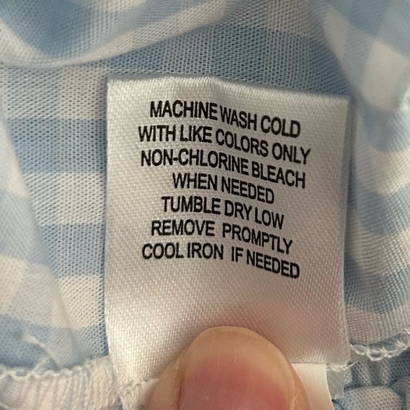 Light Blue Checkered Pajama Shorts - Picture 6 of 6